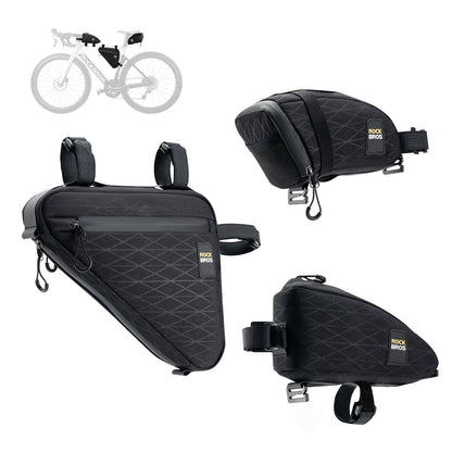 ROCKBROS Fahrradtasche Set Rahmentasche*2+Satteltasche*1 mit Verstellbarer Schultergurt 1,2L - Fahrradtaschen ROCKBROS - EU - NooMii