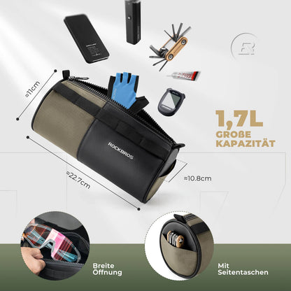 ROCKBROS Fahrradtasche Zylindrische Lenkertasche 1,7L mit Schultergurt - Fahrradtaschen ROCKBROS - EU - NooMii