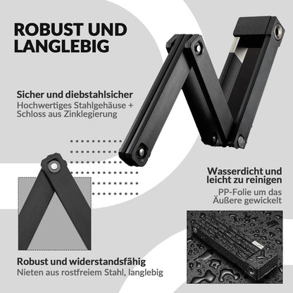 ROCKBROS Faltschloss Fahrradschloss Sicherer Diebstahlschutz mit Halterung 88cm - Fahrradschloss ROCKBROS - EU - NooMii