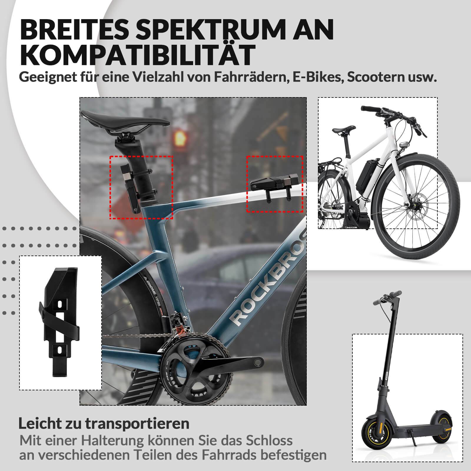 ROCKBROS Faltschloss Fahrradschloss Sicherer Diebstahlschutz mit Halterung 88cm - Fahrradschloss ROCKBROS - EU - NooMii