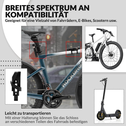 ROCKBROS Faltschloss Fahrradschloss Sicherer Diebstahlschutz mit Halterung 88cm - Fahrradschloss ROCKBROS - EU - NooMii
