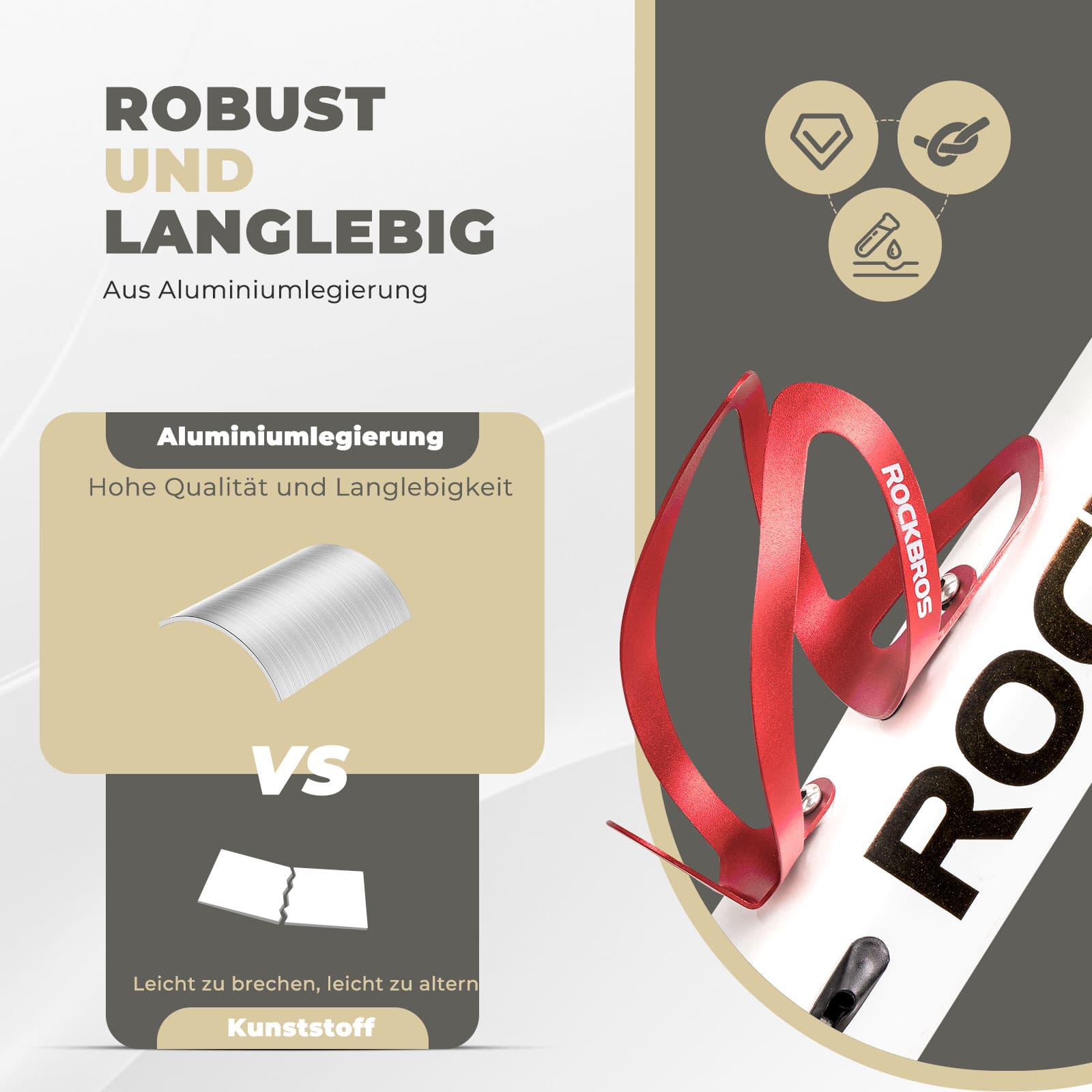 ROCKBROS Flaschenhalter Fahrradzubehör Fahrrad Leicht Getränkehalter Befestig - Fahrrad Flaschenhalter ROCKBROS - EU - NooMii