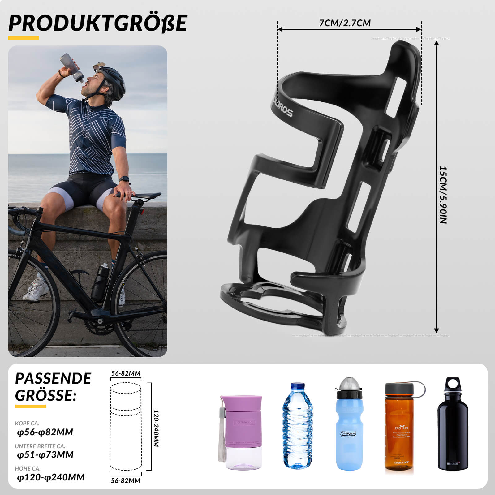 ROCKBROS Flaschenhalter Fahrradzubehör Fahrrad Leicht Getränkehalter Stabil - Fahrrad Flaschenhalter ROCKBROS - EU - NooMii