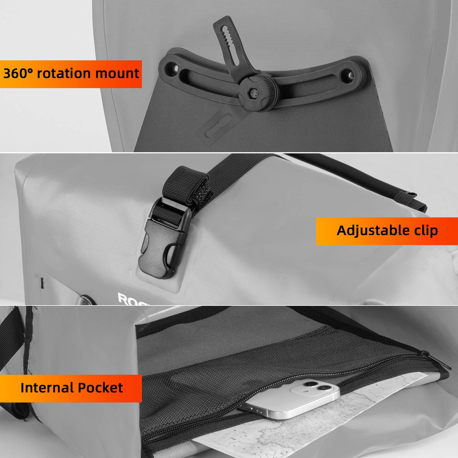 ROCKBROS Gepäckträgertasche 25L - 32L 100 % wasserdicht mit Tragegriff - Fahrradtaschen ROCKBROS - EU - NooMii