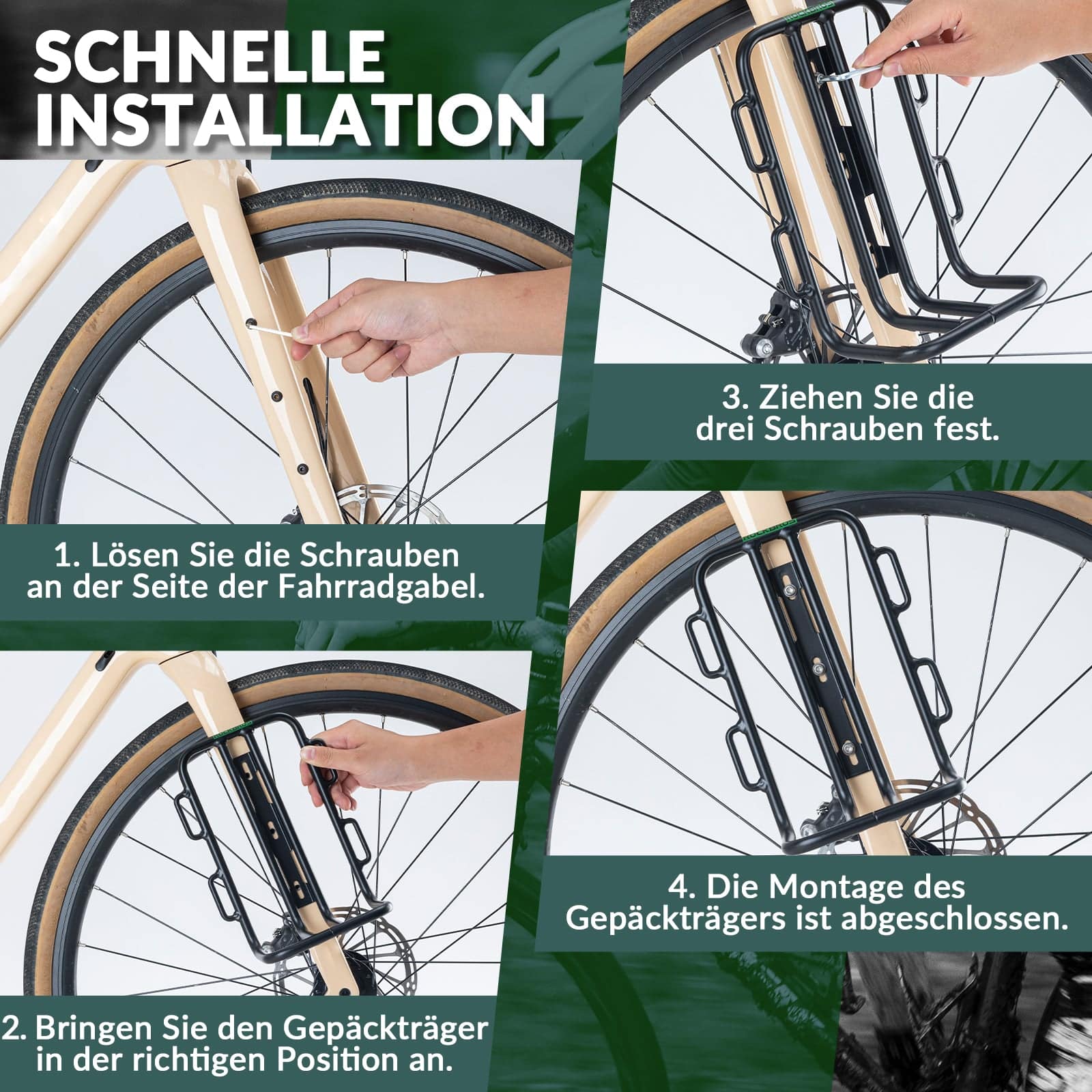 ROCKBROS Gepäckträgertasche Gepäckträger für Vordergabel 2,7 L, Wasserdicht - Fahrradtaschen ROCKBROS - EU - NooMii