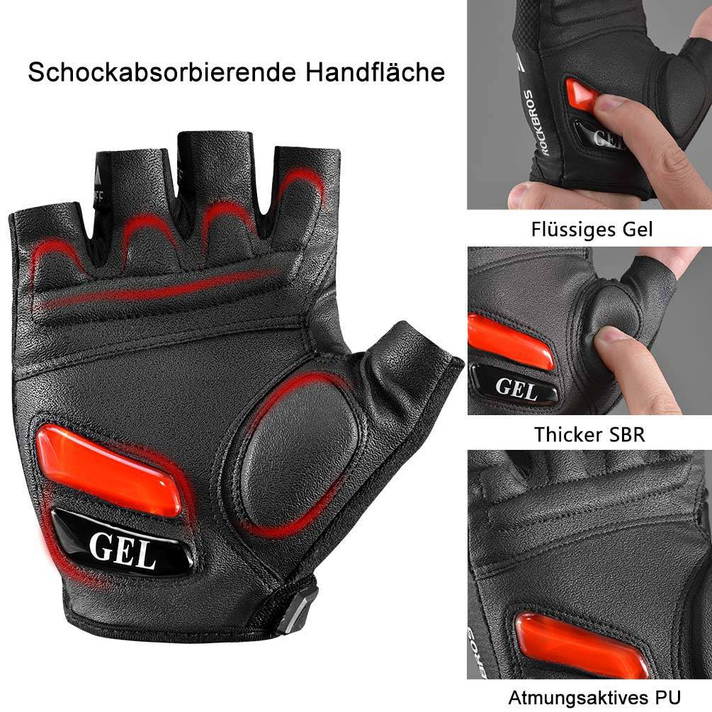 ROCKBROS Halbfinger MTB Handschuhe für Herren und Damen rutschfeste - Fahrradhandschuhe ROCKBROS - EU - NooMii