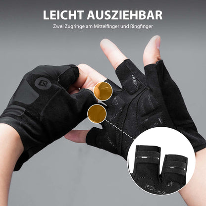 ROCKBROS Halbfinger - Radhandschuhe stoßdämpfend und rutschfest Unisex - Fahrradhandschuhe ROCKBROS - EU - NooMii