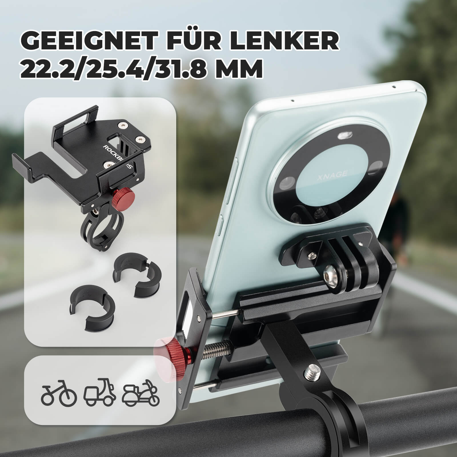 ROCKBROS Handyhalter Fahrrad für 4,7" - 7,09" - Fahrrad Handyhalterung ROCKBROS - EU - NooMii