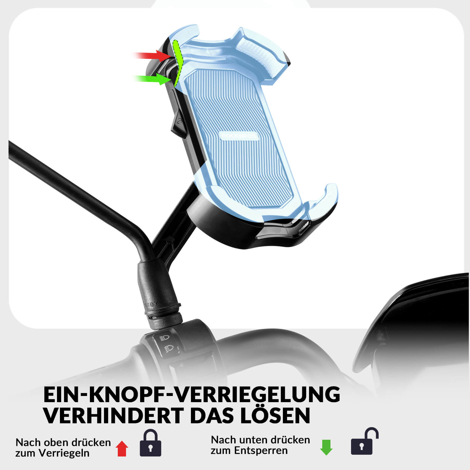 ROCKBROS Handyhalterung Fahrrad Handyhalter Motorrad 360° Drehbar für 4,7 - 7,0 Zoll - Fahrrad Handyhalterung ROCKBROS - EU - NooMii