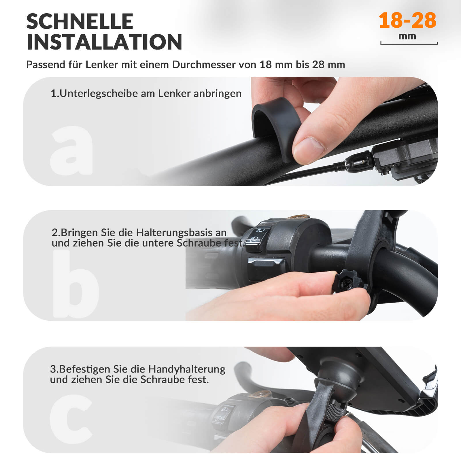 ROCKBROS Handyhalterung Fahrrad Handyhalter Motorrad 360° Drehbar für 4,7 - 7,0 Zoll - Fahrrad Handyhalterung ROCKBROS - EU - NooMii