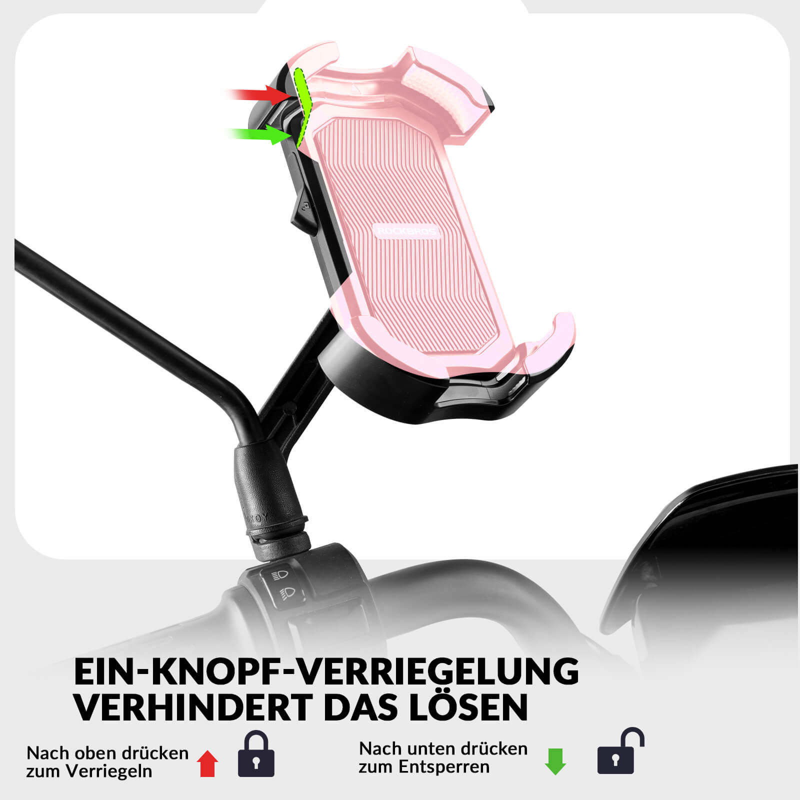 ROCKBROS Handyhalterung Fahrrad Handyhalter Motorrad 360° Drehbar für 4,7 - 7,0 Zoll - Fahrrad Handyhalterung ROCKBROS - EU - NooMii