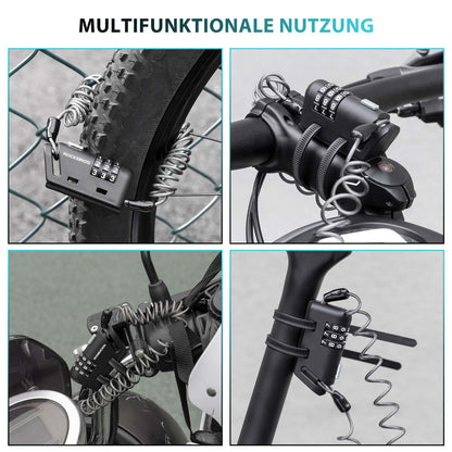 ROCKBROS Helm schloss 150 cm Zahlenschloss 3 - stellig Zahlencode - Fahrradschloss ROCKBROS - EU - NooMii