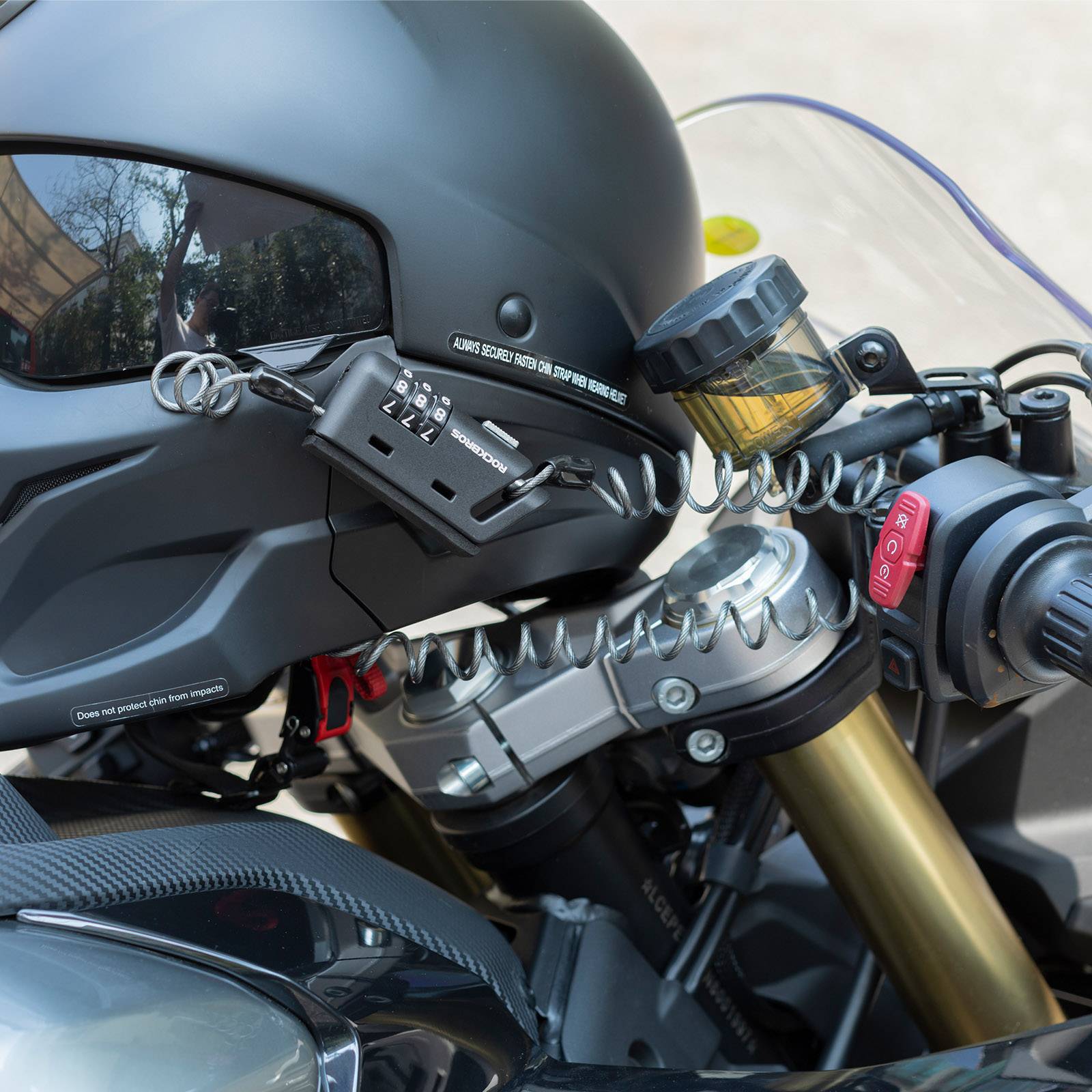 ROCKBROS Helm schloss 150 cm Zahlenschloss 3 - stellig Zahlencode - Fahrradschloss ROCKBROS - EU - NooMii