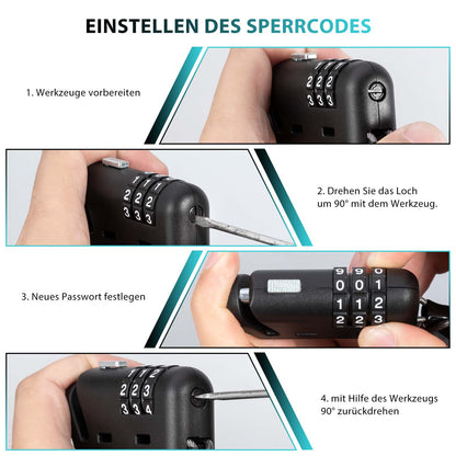 ROCKBROS Helm schloss 150 cm Zahlenschloss 3 - stellig Zahlencode - Fahrradschloss ROCKBROS - EU - NooMii