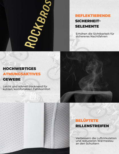 ROCKBROS Herren Fahrrad Trägerhose Lang Gepolstert - Fahrradhose ROCKBROS - EU - NooMii