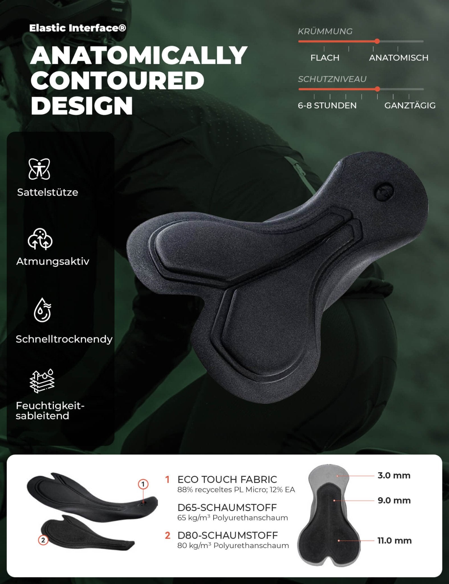 ROCKBROS Herren Fahrrad Trägerhose Lang Gepolstert - Fahrradhose ROCKBROS - EU - NooMii