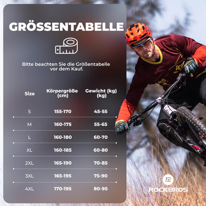 ROCKBROS Herren Fahrradhose Lang Gepolstert Elastisch Atmungsaktiv - Fahrradhose ROCKBROS - EU - NooMii