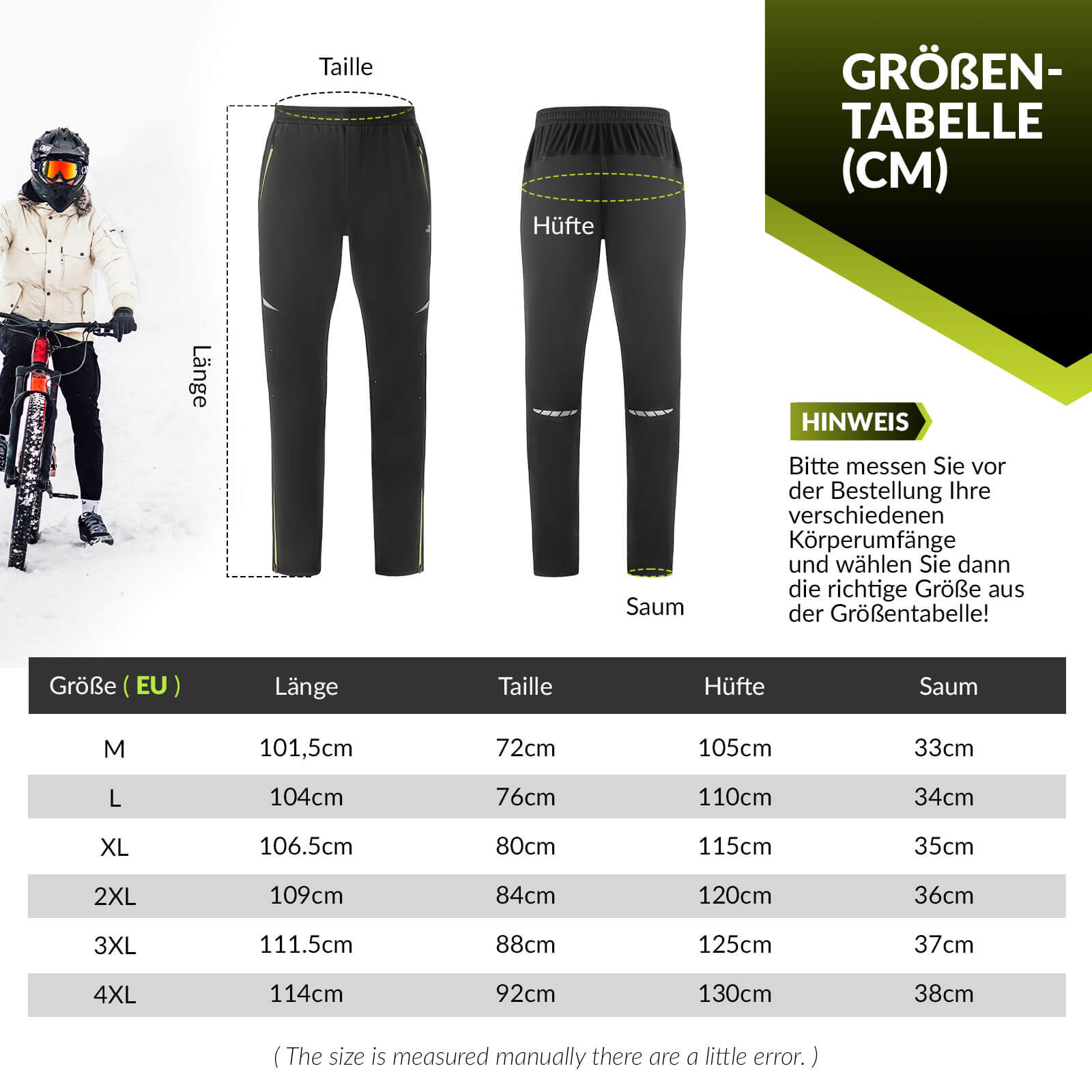 ROCKBROS Herren Fahrradhose Winddicht und Warm für Winter Outdoor - Sport - Fahrradhose ROCKBROS - EU - NooMii