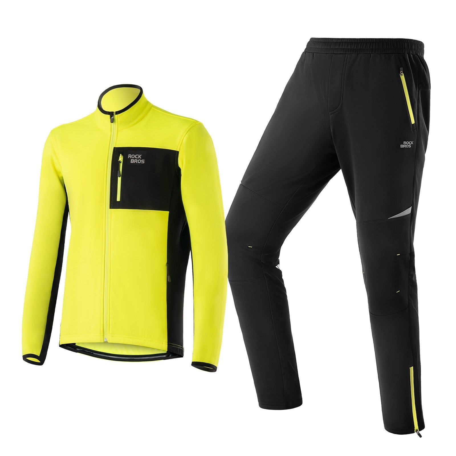 ROCKBROS Herren Fahrradjacke & Hose Set Winter Gelb Winddicht Warm für Outdoor Spor - Fahrradanzug ROCKBROS - EU - NooMii