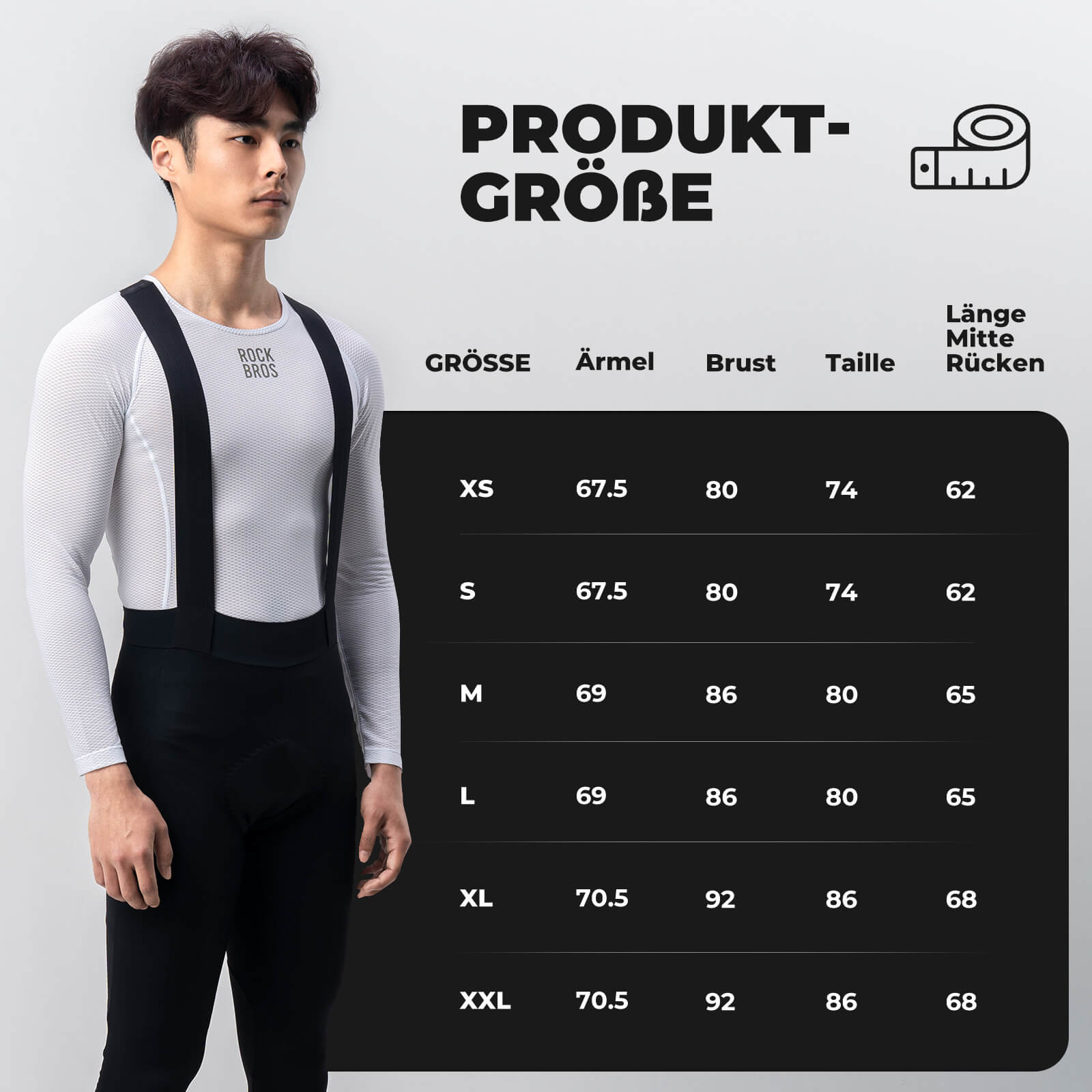 ROCKBROS Herren Langarm - Radtrikot Funktionsshirt Fahrrad Jersey Schnell Trocknen - Funktionsshirt ROCKBROS - EU - NooMii