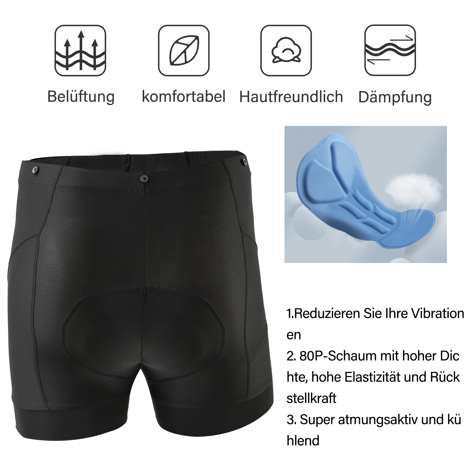 ROCKBROS Herren Radhose mit abnehmbarer gepolsterter - Fahrradhose ROCKBROS - EU - NooMii