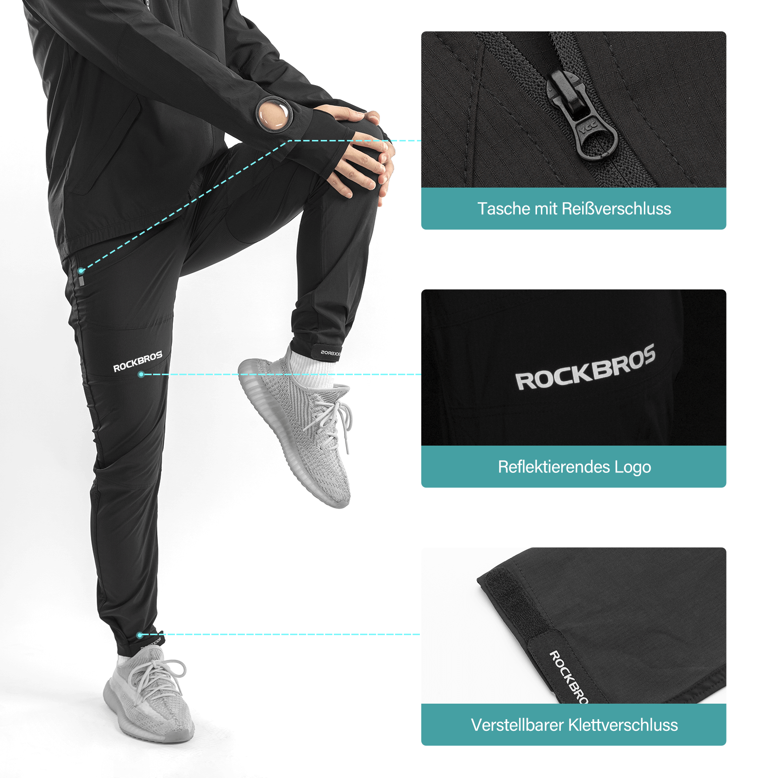 ROCKBROS Herren Radhose mit abnehmbarer gepolsterter - Fahrradhose ROCKBROS - EU - NooMii