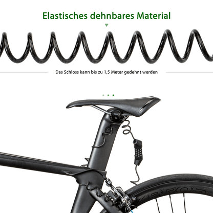 ROCKBROS Kabelschloss Zahlenschloss mit 4 - Steillage Zahlencode - Fahrradschloss ROCKBROS - EU - NooMii