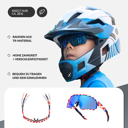 ROCKBROS Kinder Fahrradbrille UV400 - Schutz Polarisierte Sonnenbrille - Fahrradbrille ROCKBROS - EU - NooMii