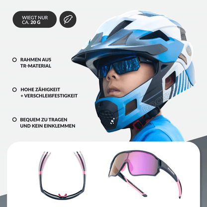ROCKBROS Kinder Fahrradbrille UV400 - Schutz Polarisierte Sonnenbrille - Fahrradbrille ROCKBROS - EU - NooMii