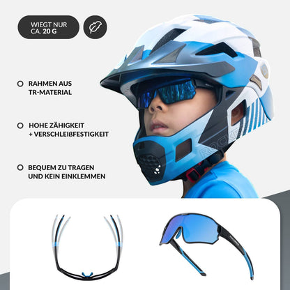 ROCKBROS Kinder Fahrradbrille UV400 - Schutz Polarisierte Sonnenbrille - Fahrradbrille ROCKBROS - EU - NooMii