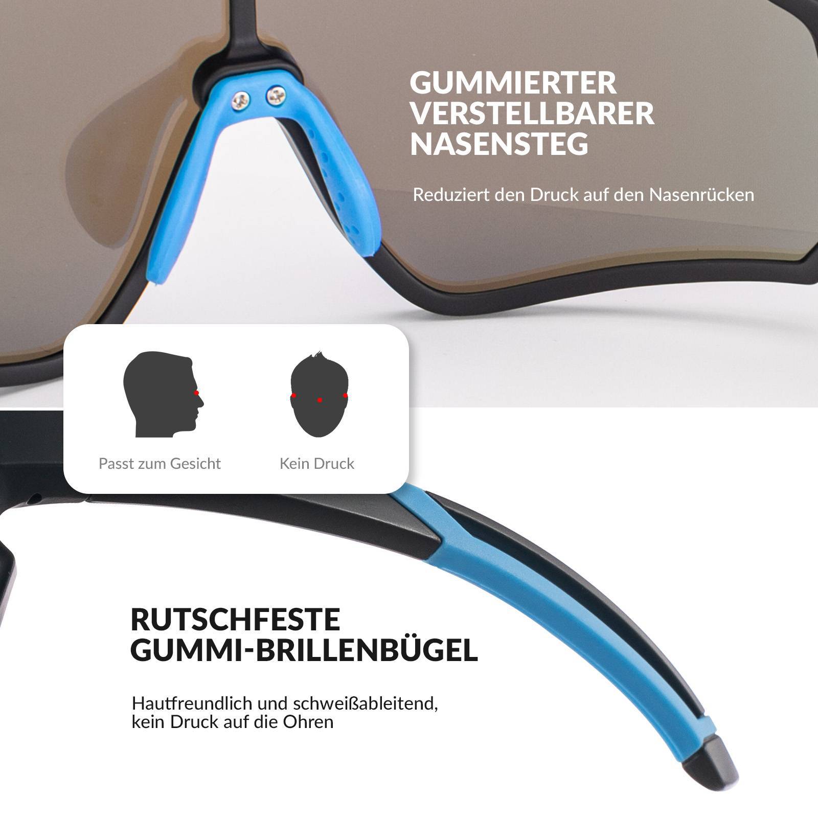 ROCKBROS Kinder Fahrradbrille UV400 - Schutz Polarisierte Sonnenbrille - Fahrradbrille ROCKBROS - EU - NooMii
