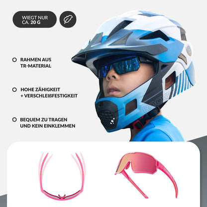 ROCKBROS Kinder Fahrradbrille UV400 - Schutz Polarisierte Sonnenbrille - Fahrradbrille ROCKBROS - EU - NooMii