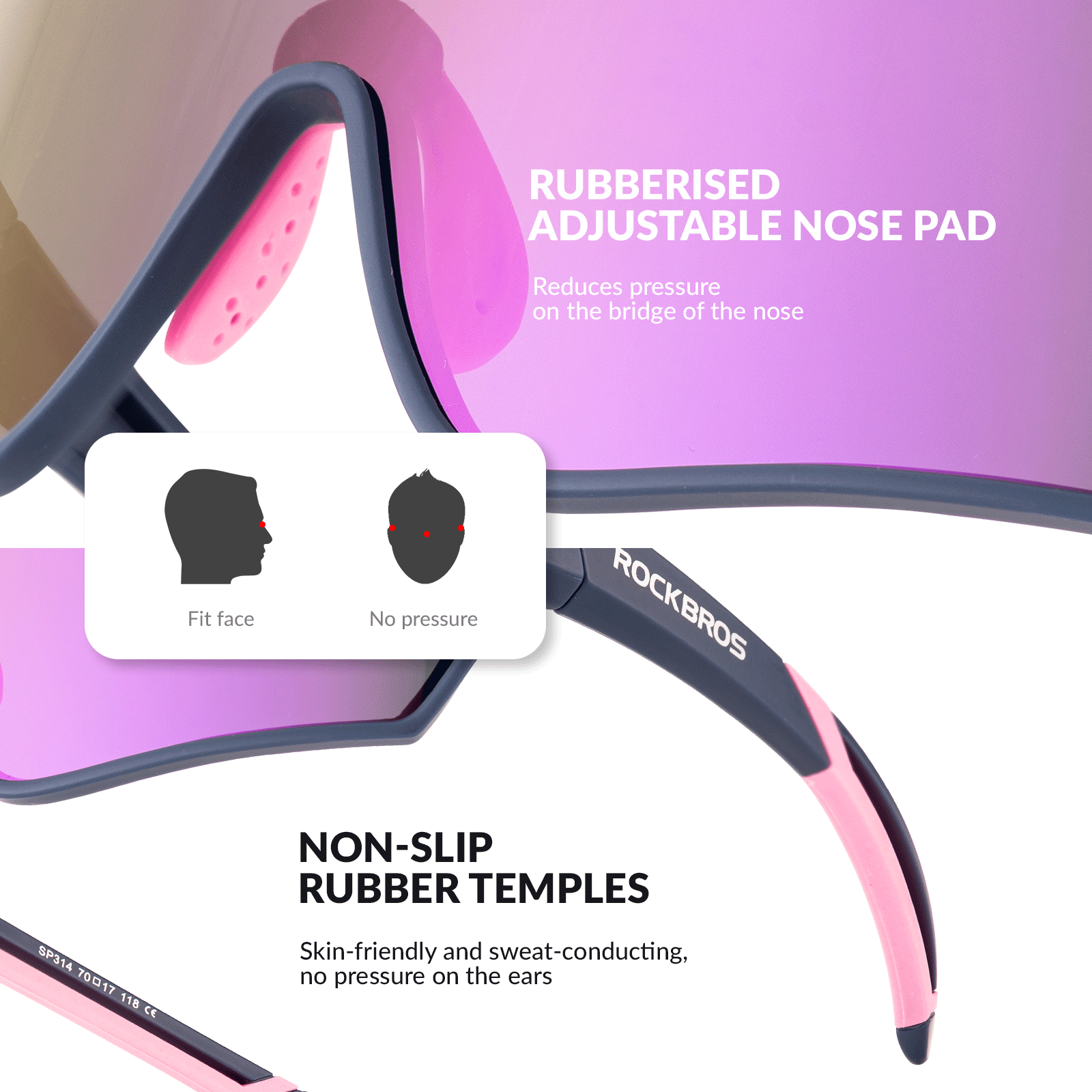 ROCKBROS Kinder Fahrradbrille UV400 - Schutz Polarisierte Sonnenbrille - Fahrradbrille ROCKBROS - EU - NooMii