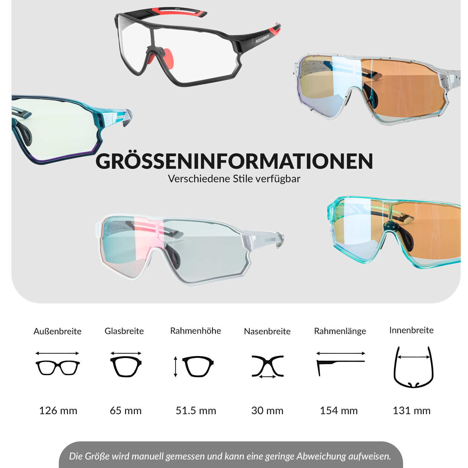 ROCKBROS Kinder Fahrradbrille UV400 - Schutz Selbsttönend Sonnenbrille - Fahrradbrille ROCKBROS - EU - NooMii