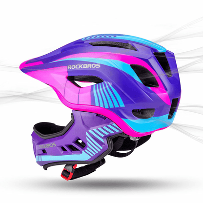 ROCKBROS Kinder helm Integriert Fahrradhelm mit Abnehmbarem Kinnschutz - Helme für Kinder ROCKBROS - EU - NooMii