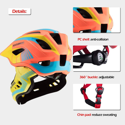 ROCKBROS Kinder helm Integriert Fahrradhelm mit Abnehmbarem Kinnschutz - Helme für Kinder ROCKBROS - EU - NooMii