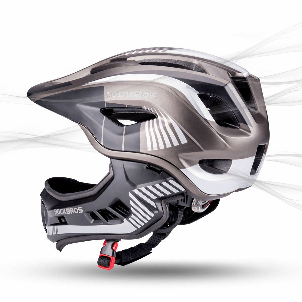 ROCKBROS Kinder helm Integriert Fahrradhelm mit Abnehmbarem Kinnschutz - Helme für Kinder ROCKBROS - EU - NooMii