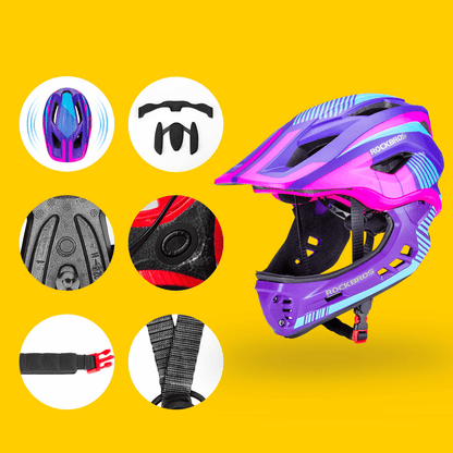 ROCKBROS Kinder helm Integriert Fahrradhelm mit Abnehmbarem Kinnschutz - Helme für Kinder ROCKBROS - EU - NooMii