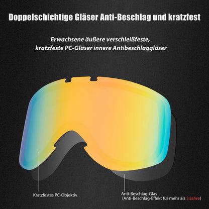 ROCKBROS Kinder Skibrille 100 % UV - Schutz winddicht Ski Schutzbrille - Skibrille ROCKBROS - EU - NooMii