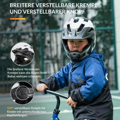 ROCKBROS Kinderhelm BMX MTB Downhill Helm mit Abnehmbarem Kinnschutz und Krempe - Helme für Kinder ROCKBROS - EU - NooMii