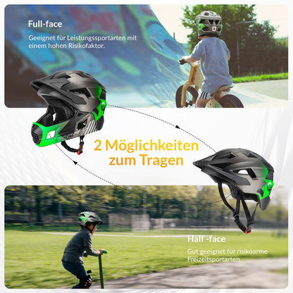 ROCKBROS Kinderhelm BMX MTB Downhill Helm mit Abnehmbarem Kinnschutz und Krempe - Helme für Kinder ROCKBROS - EU - NooMii