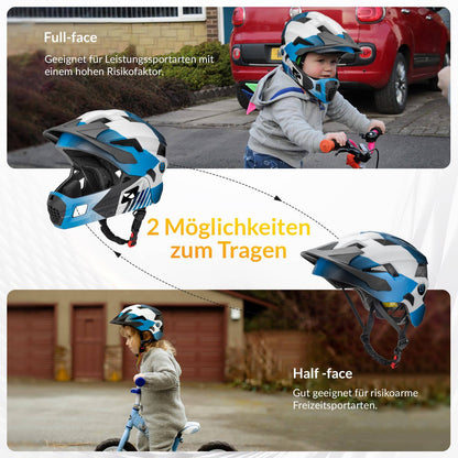 ROCKBROS Kinderhelm BMX MTB Downhill Helm mit Abnehmbarem Kinnschutz und Krempe - Helme für Kinder ROCKBROS - EU - NooMii