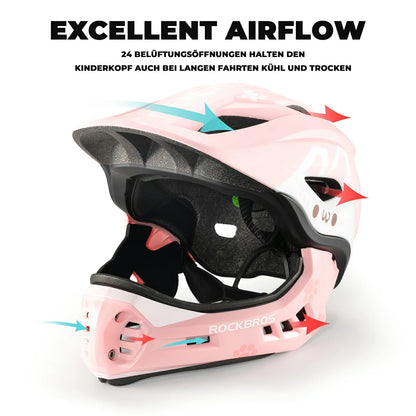 ROCKBROS Kinderhelm Cartoon Integralhelm mit abnehmbarem Kinnschutz - Helme für Kinder ROCKBROS - EU - NooMii
