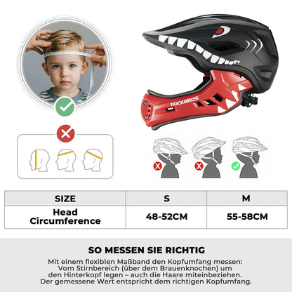 ROCKBROS Kinderhelm Cartoon Integralhelm mit abnehmbarem Kinnschutz - Helme für Kinder ROCKBROS - EU - NooMii