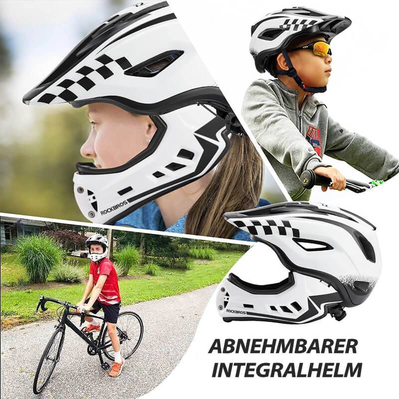 ROCKBROS Kinderhelm Integralhelm mit Abnehmbare Kinnschutz für Jungen/Mädchen - Helme für Kinder ROCKBROS - EU - NooMii