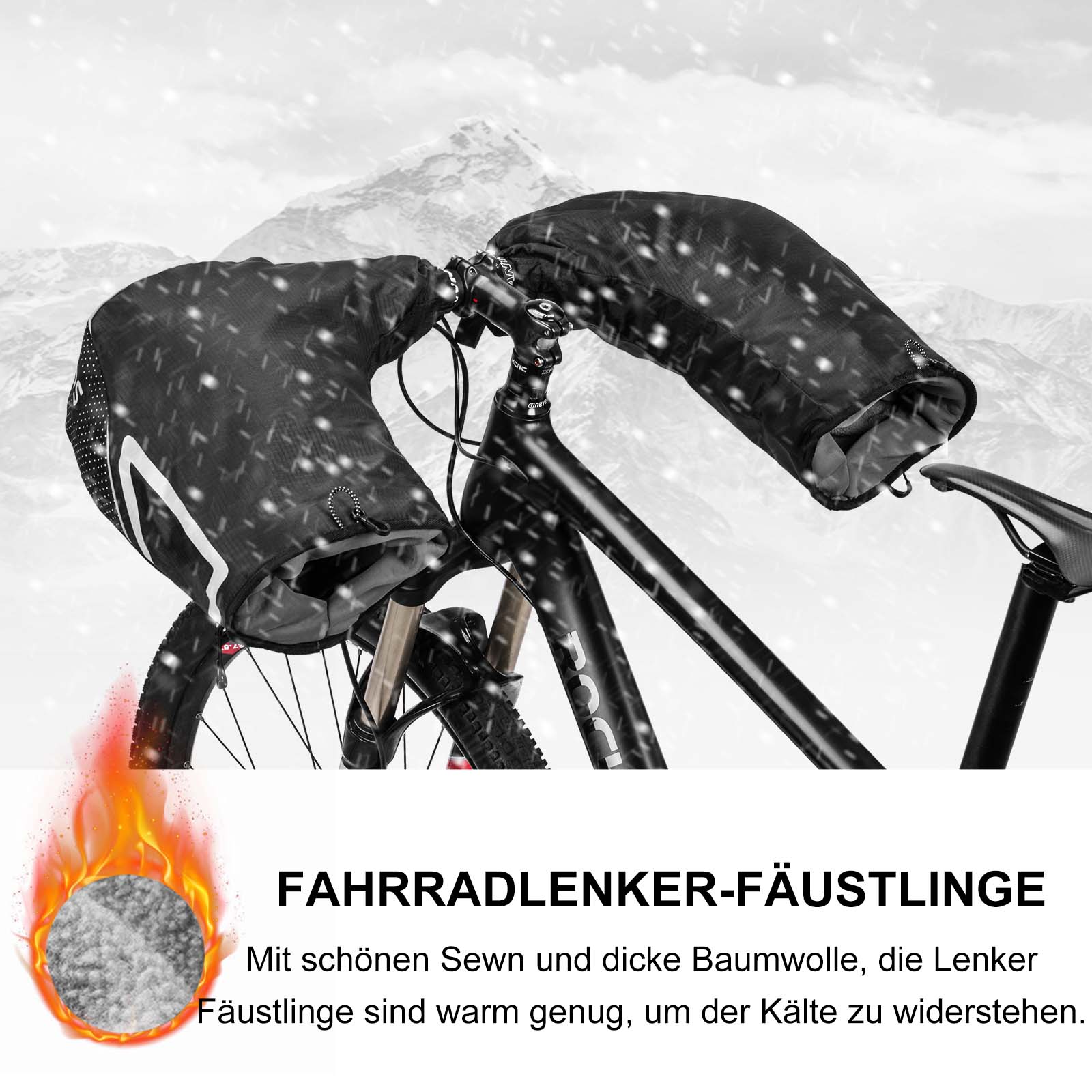 ROCKBROS Lenkerstulpen Lenker Gefüttert Abdichtung Handschuhe Schwarz - Lenkerstulpe ROCKBROS - EU - NooMii