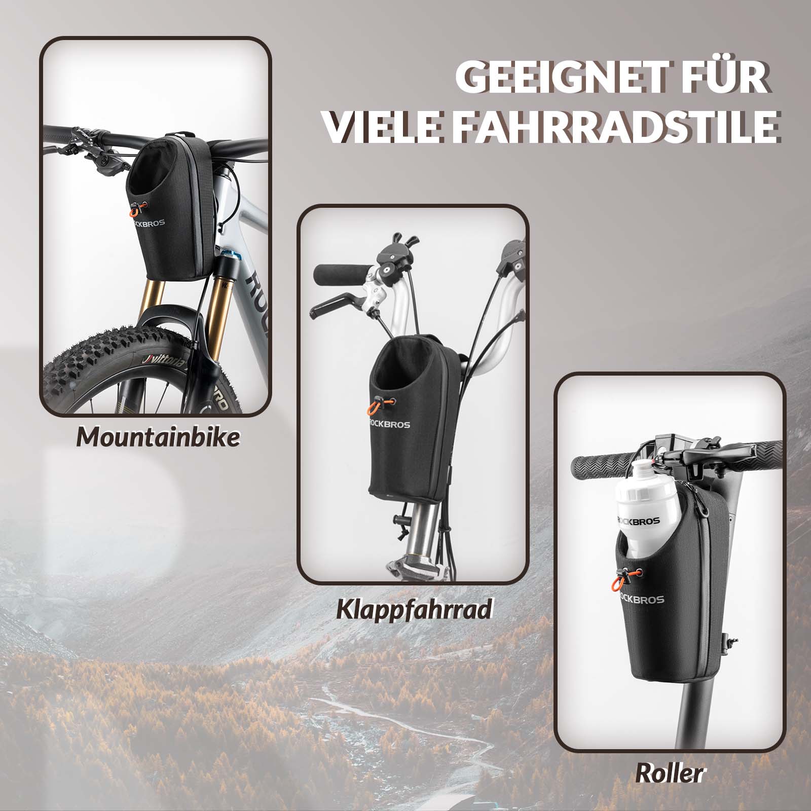 ROCKBROS Lenkertasche Flaschentasche Trinkflaschenhalter Multifunktionales Design - Fahrradtaschen ROCKBROS - EU - NooMii