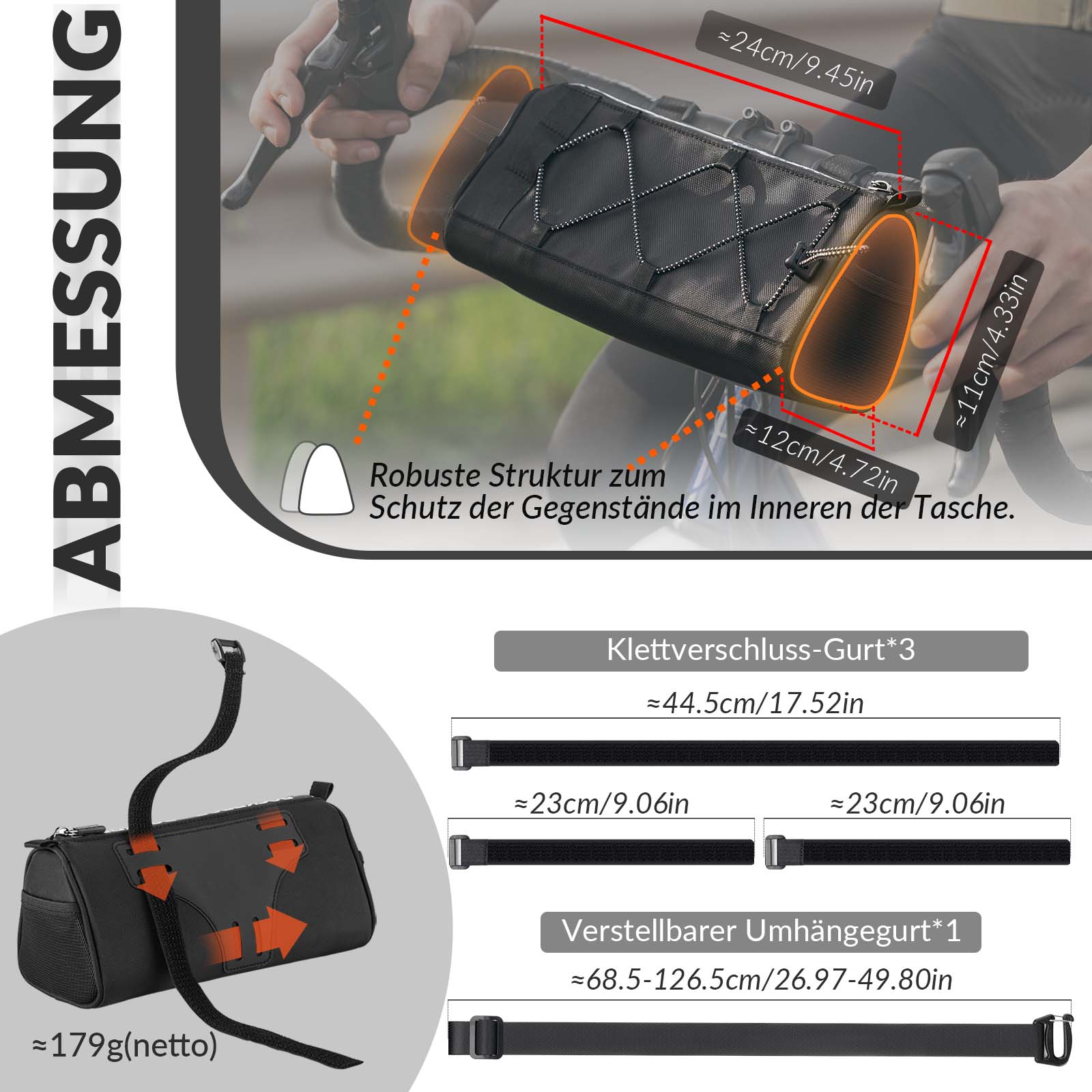 ROCKBROS Lenkertasche Multifunktionale Fahrradlenkertasche mit Schultergurt 1,5L - Fahrradtaschen ROCKBROS - EU - NooMii