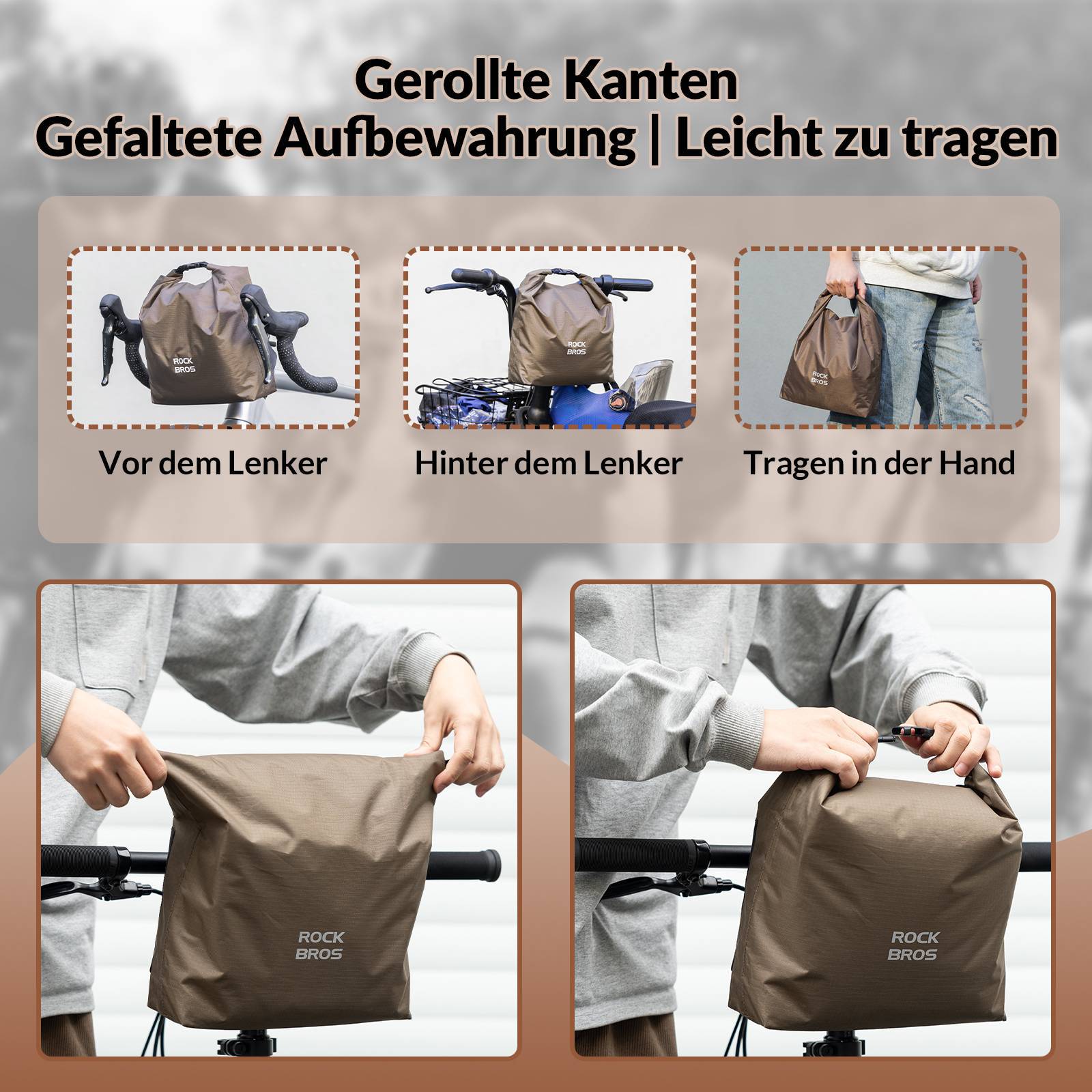 ROCKBROS Lenkertasche Wasserdichte Fahrradkorb Fronttasche Einstellbar 2,5L - 4L - Fahrradtaschen ROCKBROS - EU - NooMii