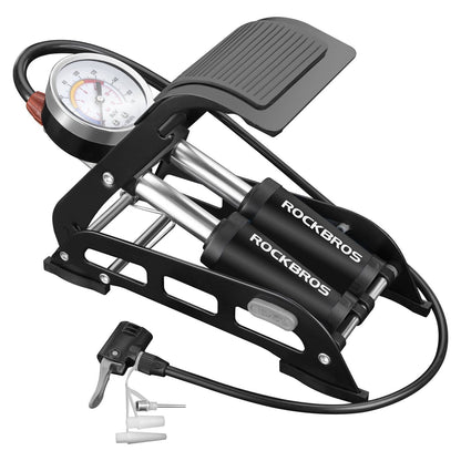 ROCKBROS Luftpumpe Fußpumpe mit Doppelzylinder Manometer - Fahrrad Luftpumpen ROCKBROS - EU - NooMii